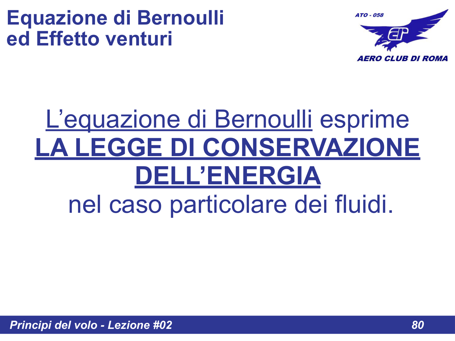Introduzione Equazione di Bernoulli