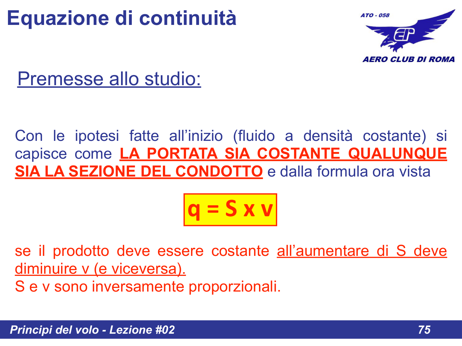 Proporzionalità inversa S e v