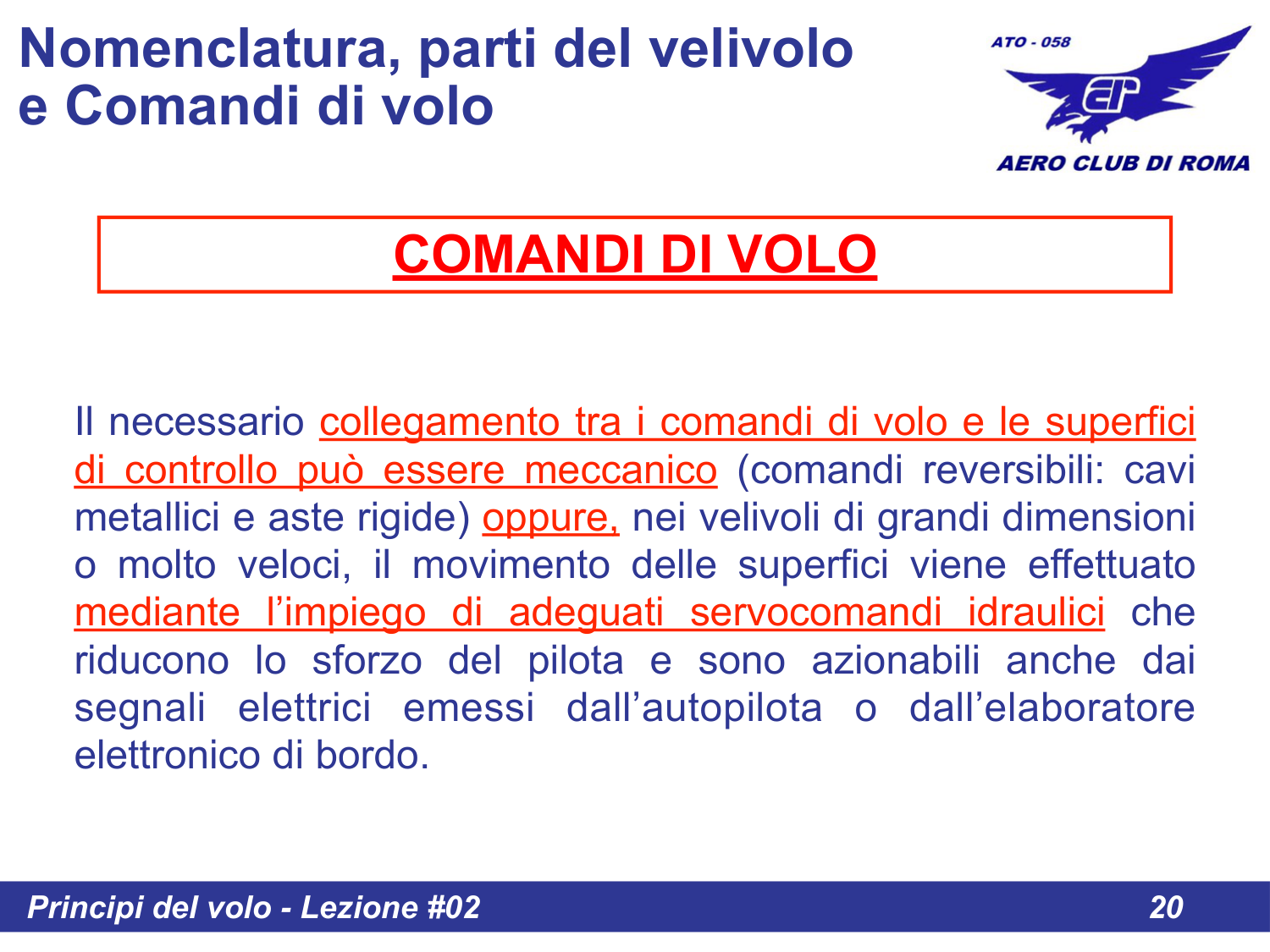 Collegamenti comandi