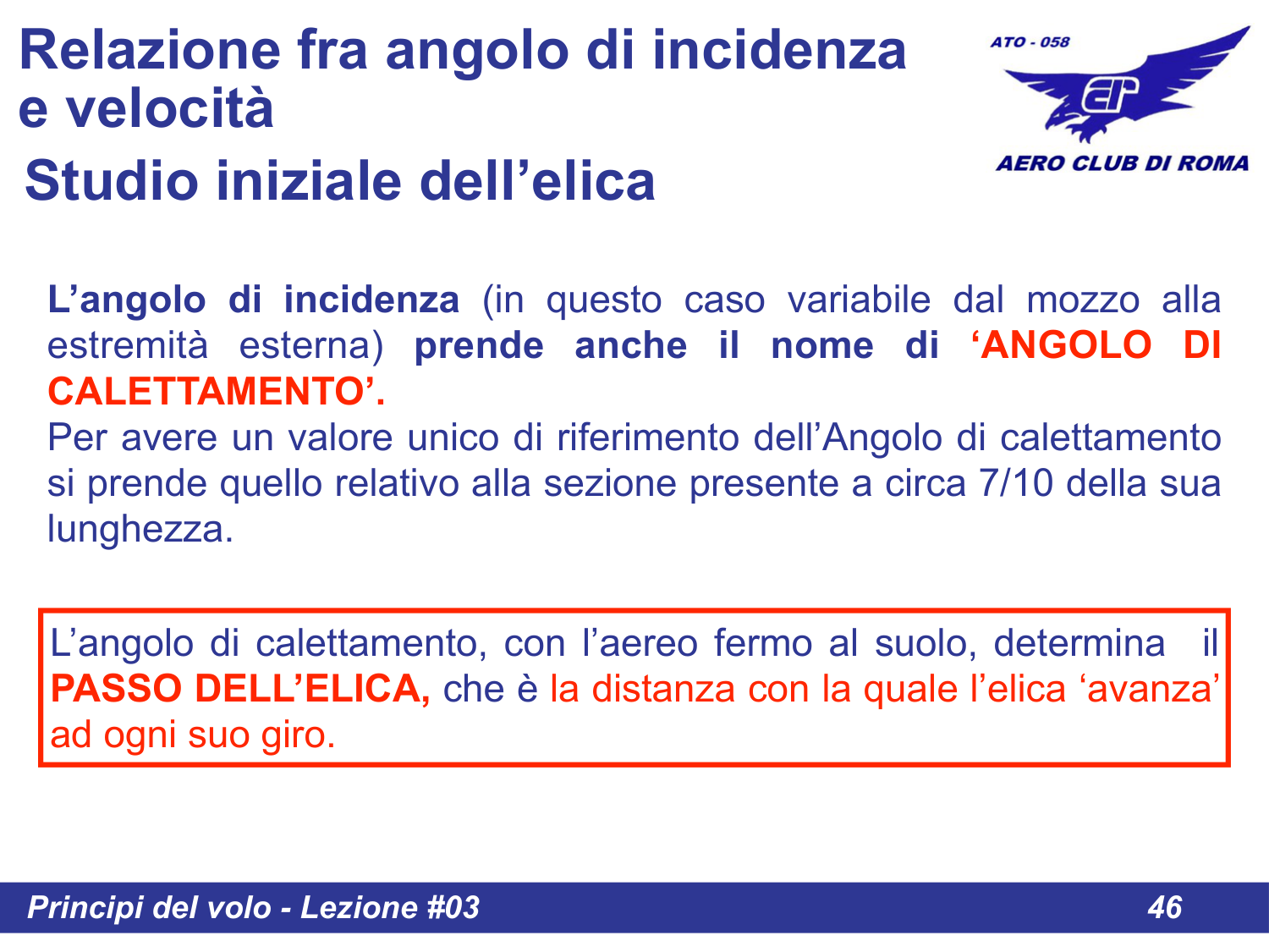 Angolo di Calettamento