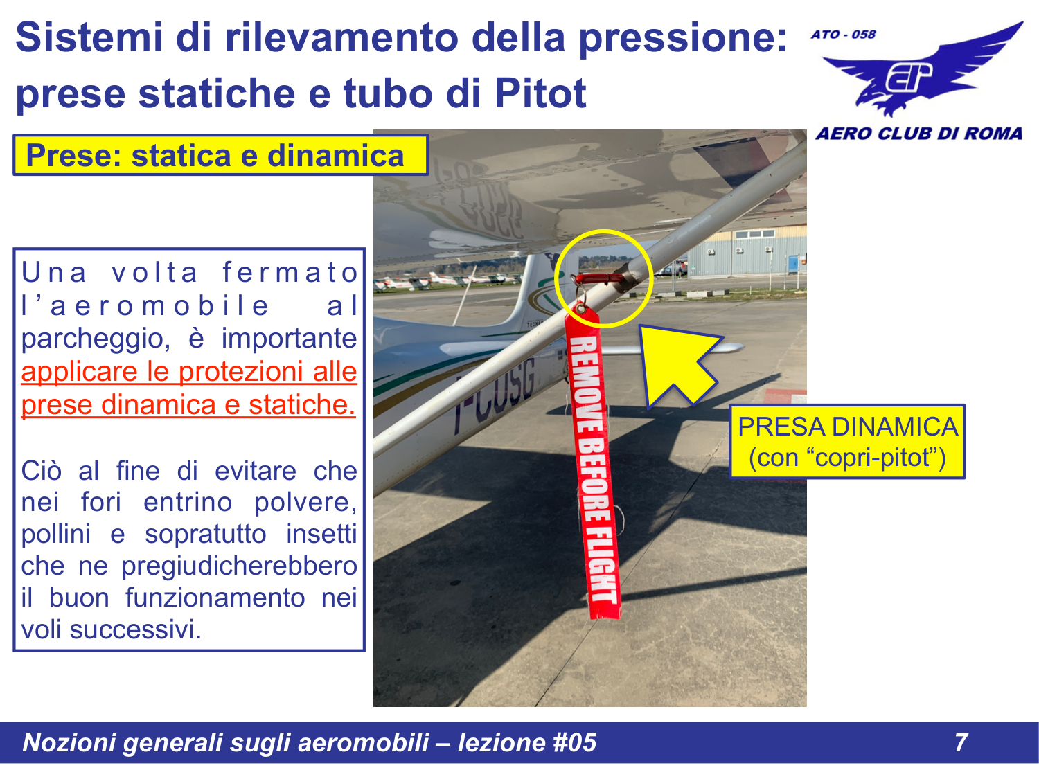 Presa dinamica con copri-pitot