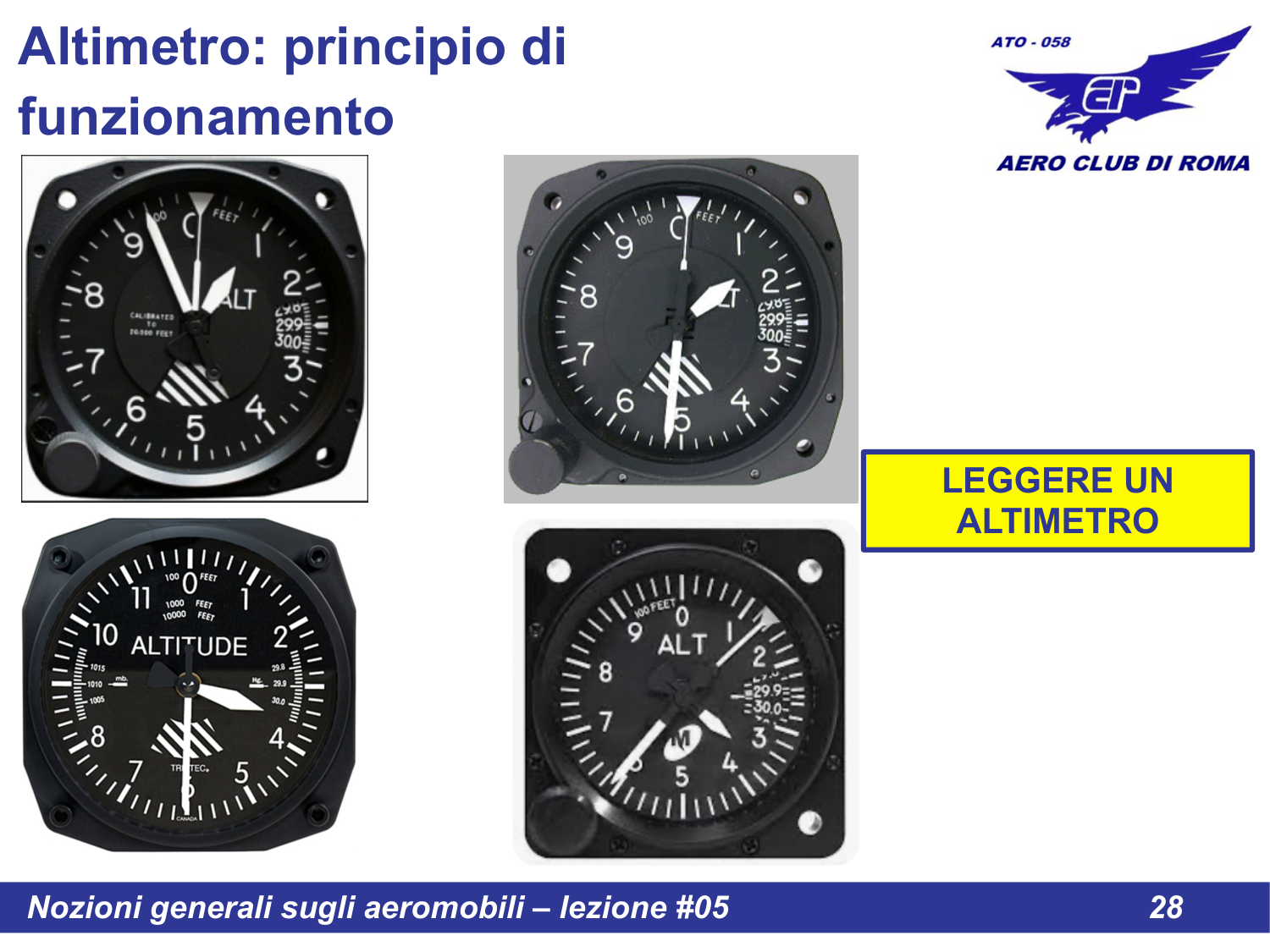 Esempi lettura altimetro