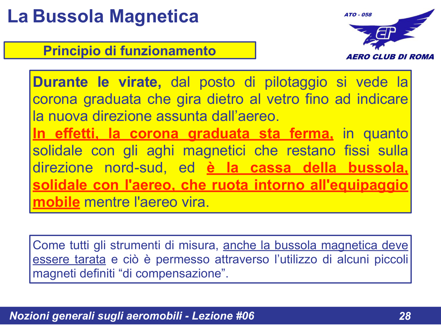 Bussola durante le virate