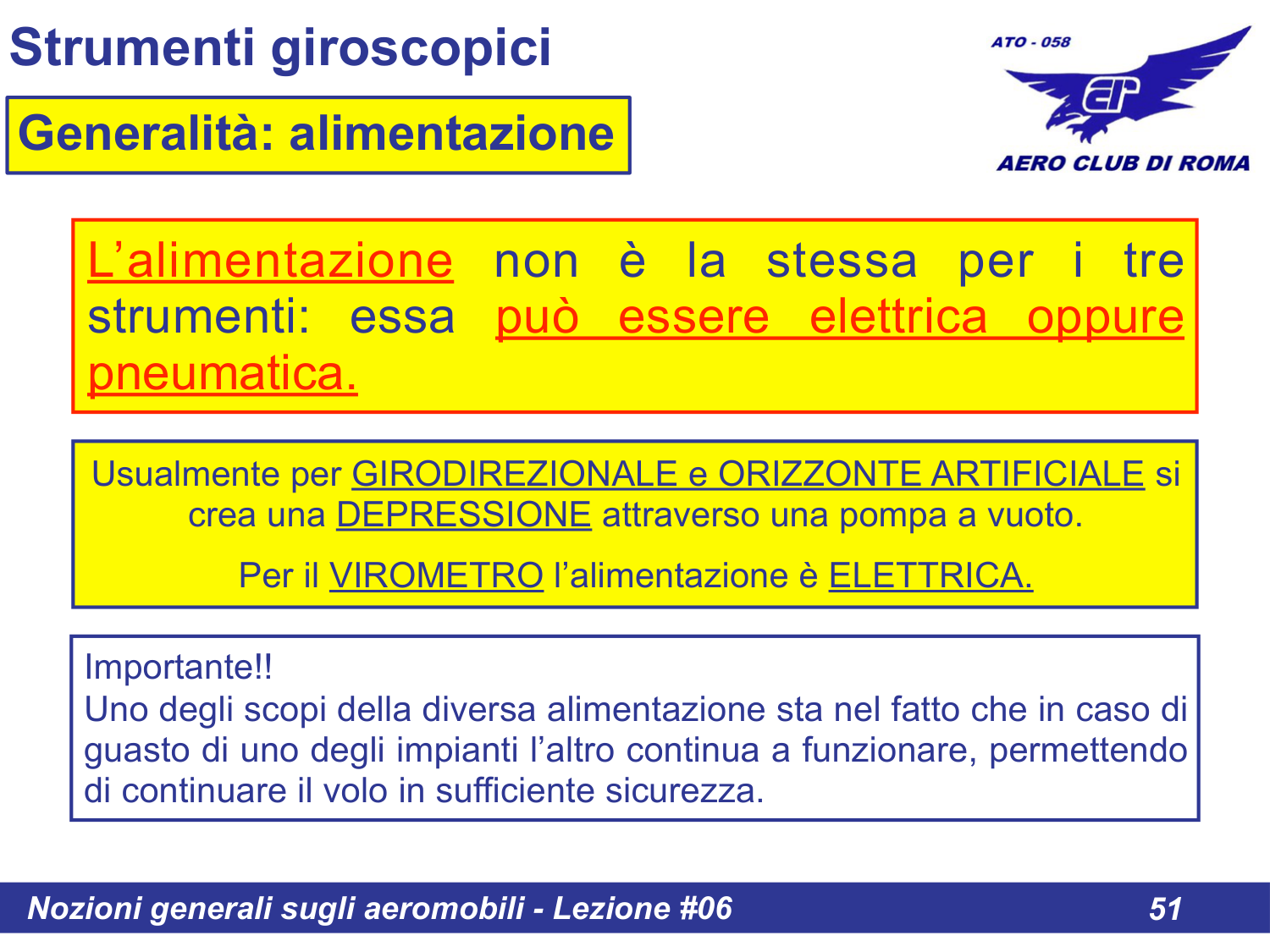 Alimentazione strumenti