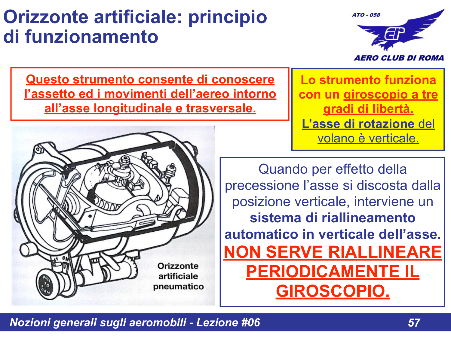 Orizzonte artificiale principio