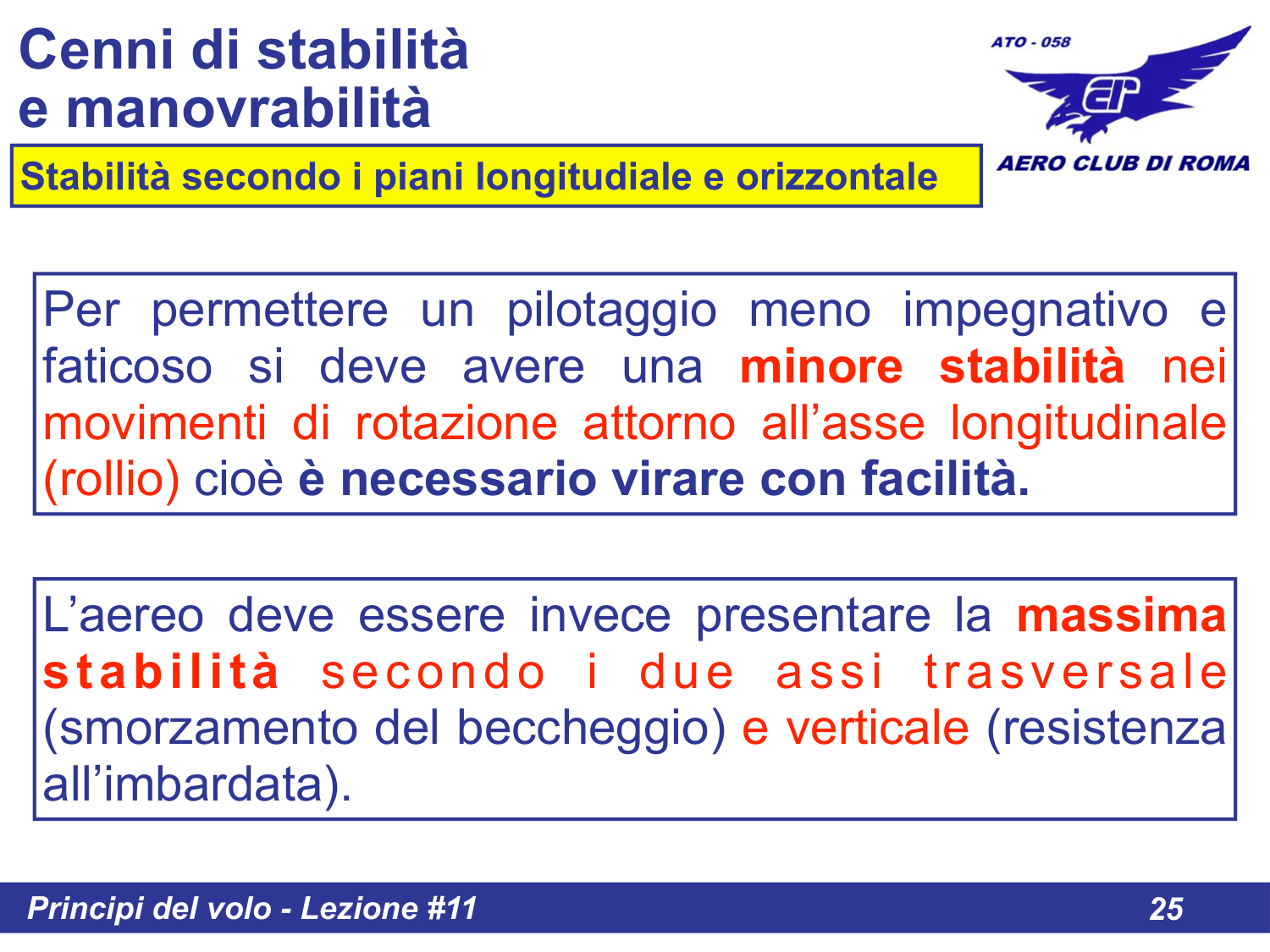 Stabilita sui tre assi