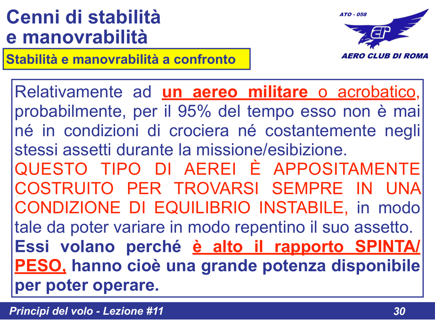 Stabilita vs manovrabilita