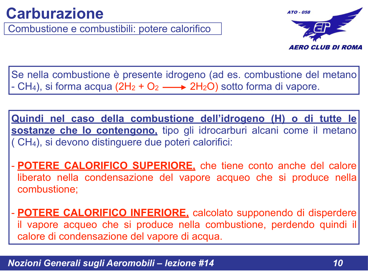 Potere calorifico superiore e inferiore
