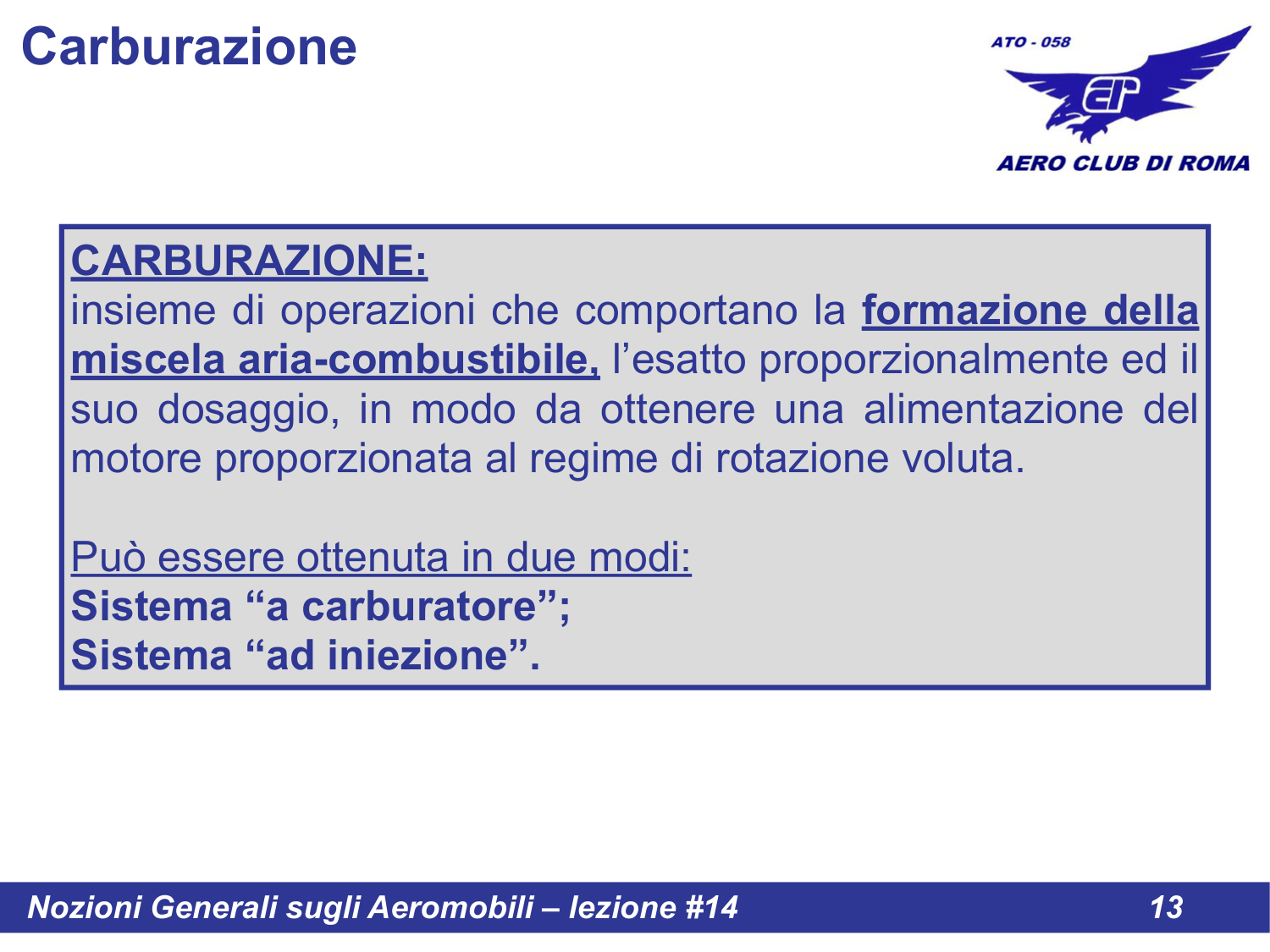 Definizione carburazione