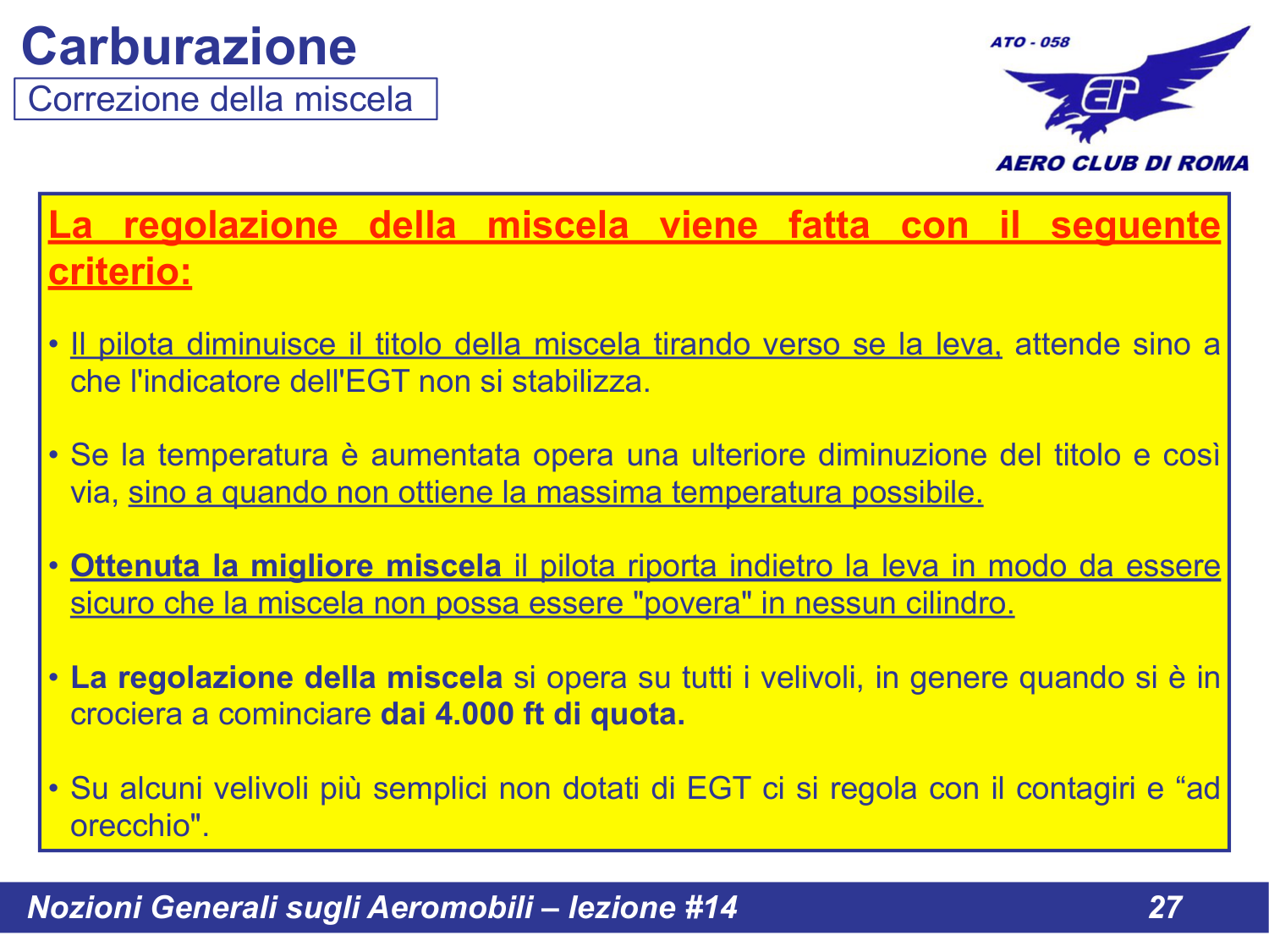 Procedura regolazione