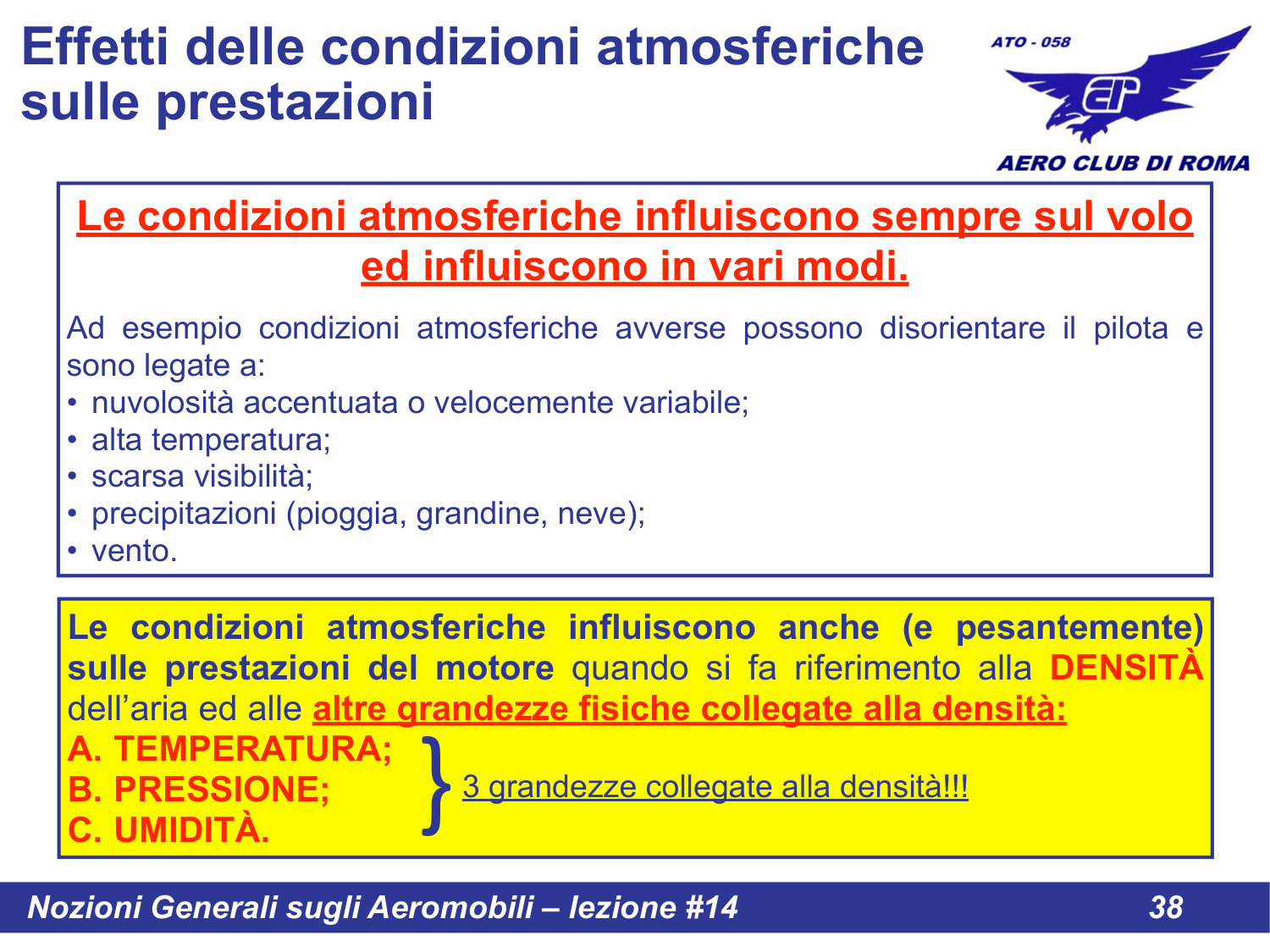 Effetti condizioni atmosferiche