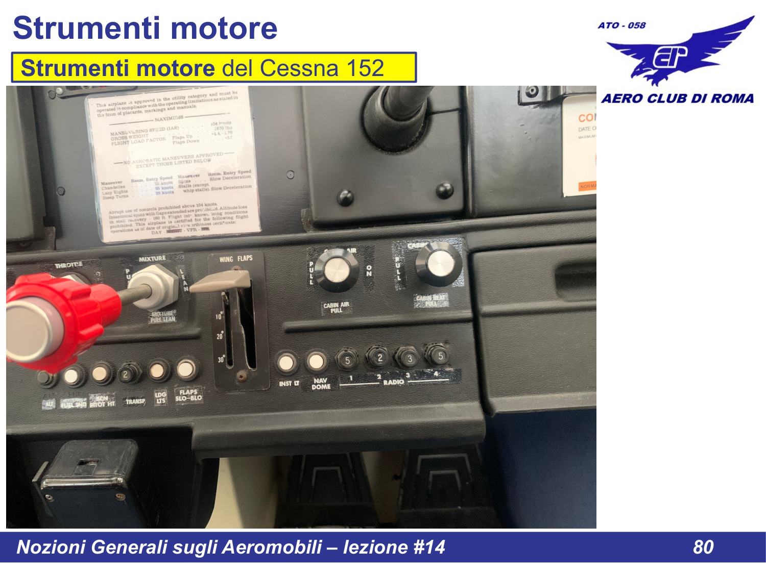 Pannello centrale Cessna