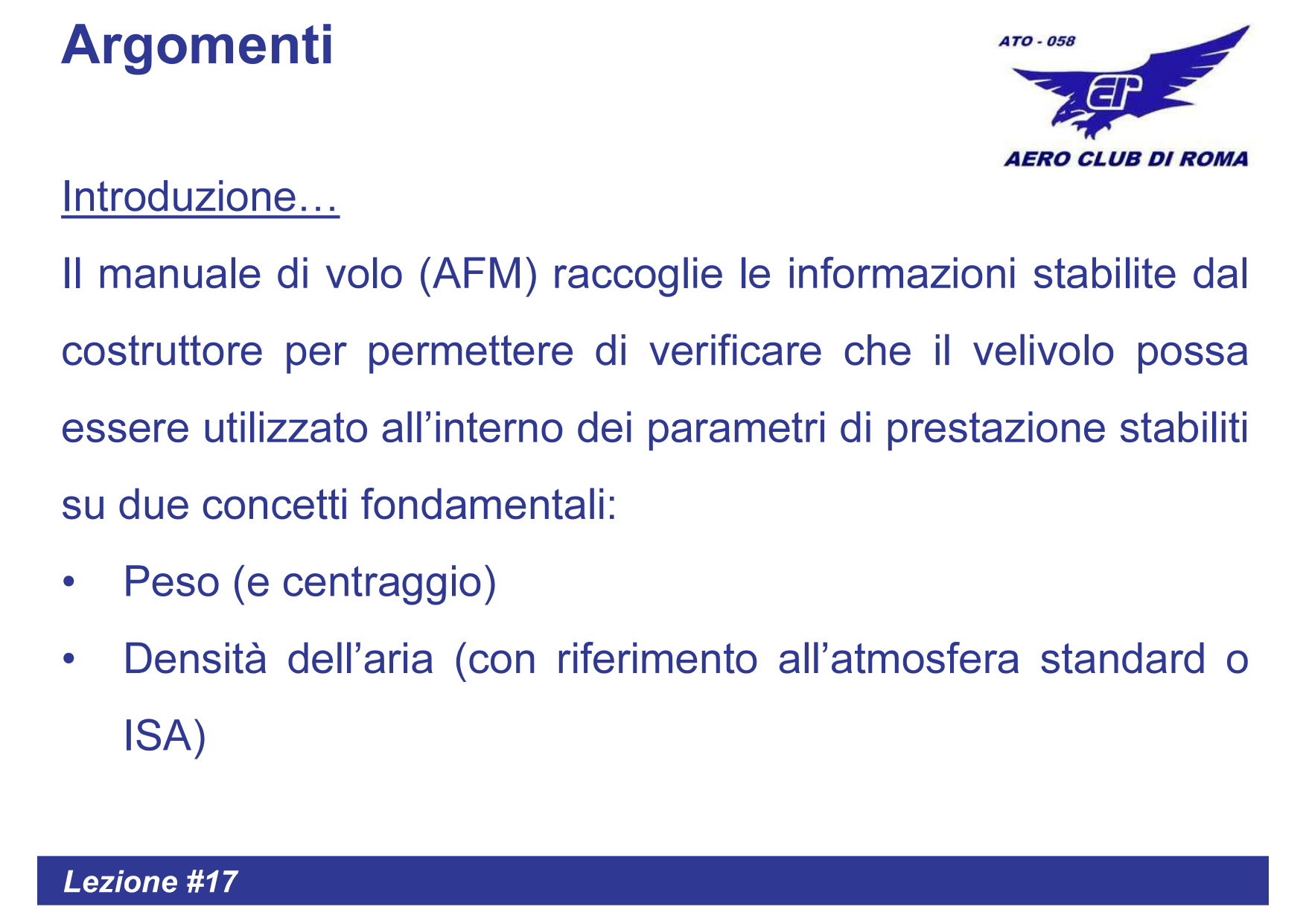 Introduzione Argomenti