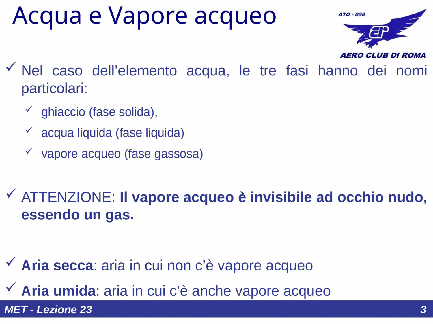 Acqua e vapore acqueo