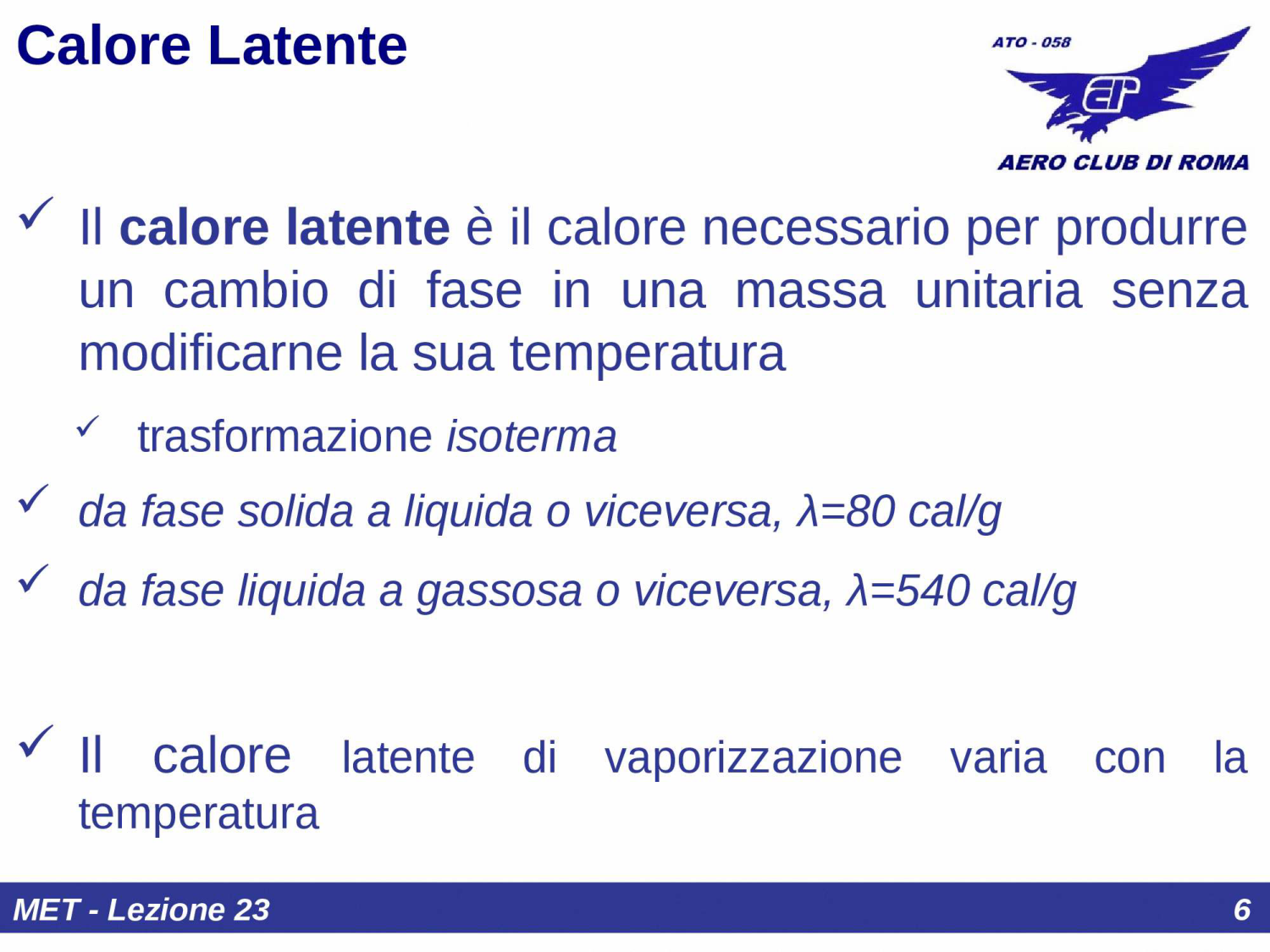 Calore latente di vaporizzazione