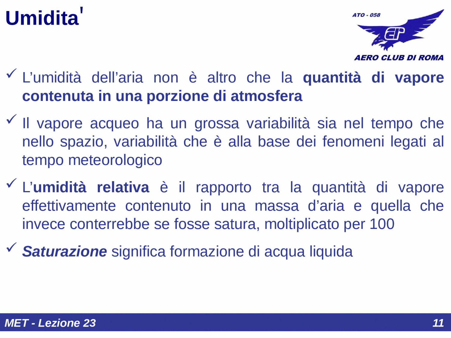 Umidit&agrave; relativa