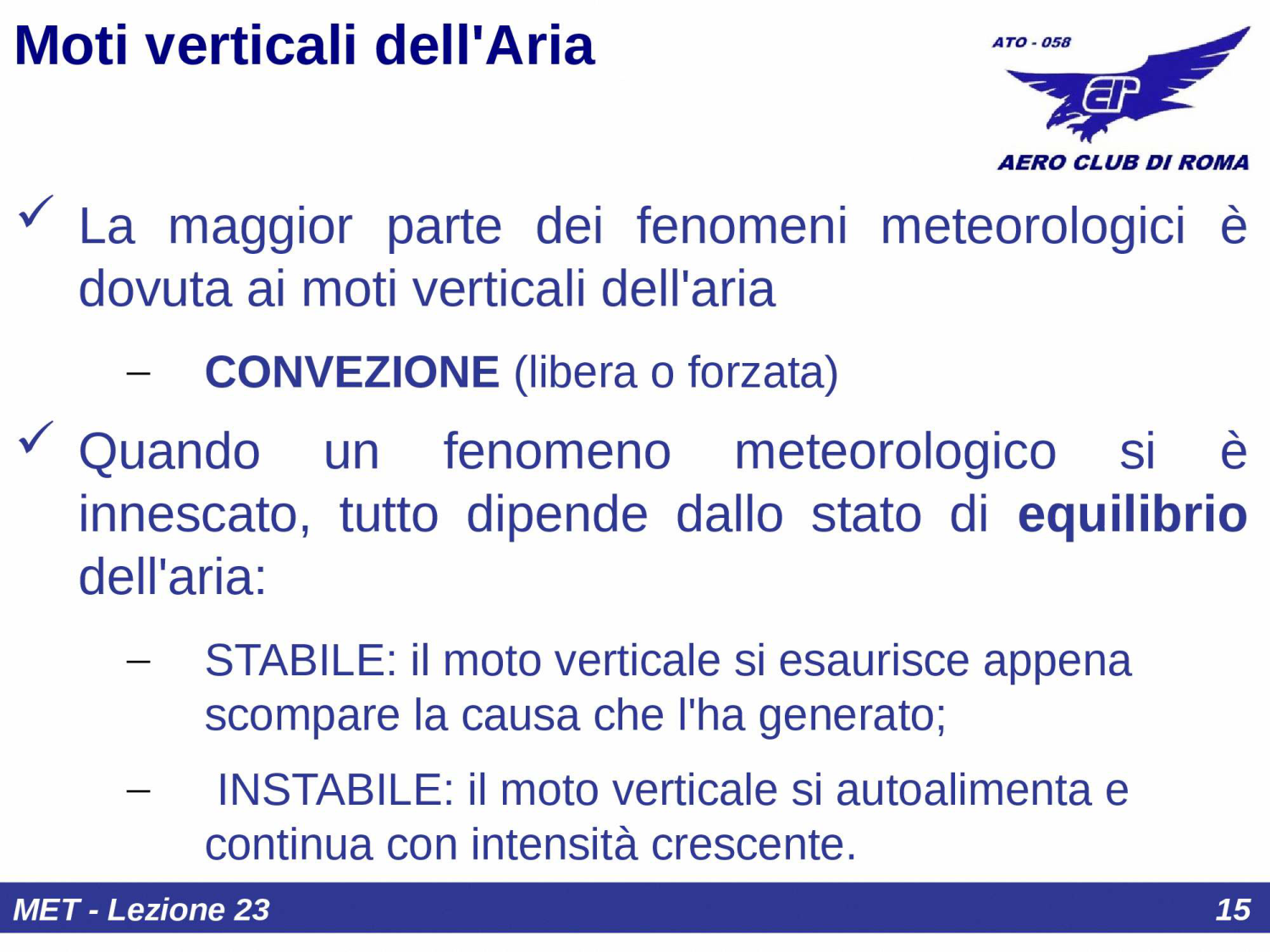 Moti verticali dell'aria