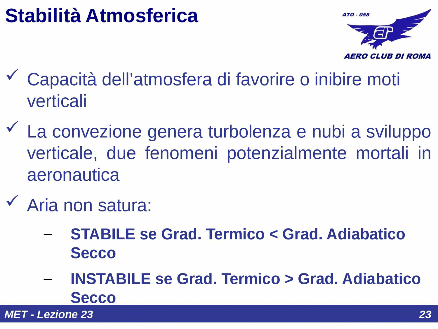 Condizioni di stabilit&agrave;