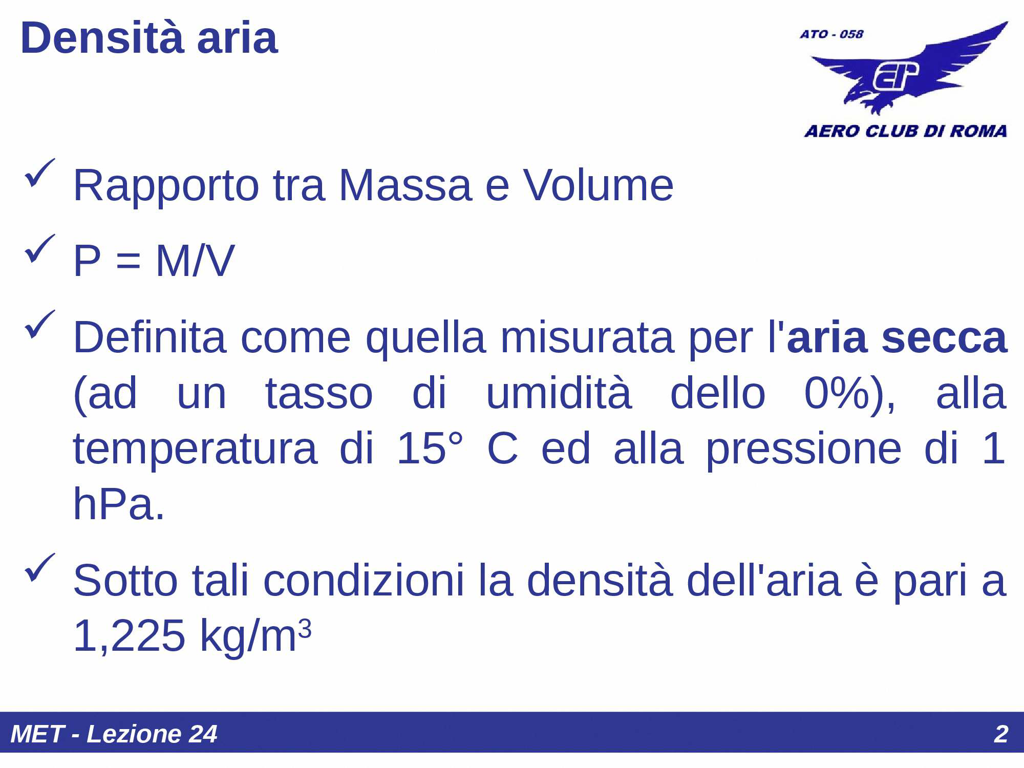 Densit&agrave; dell'aria