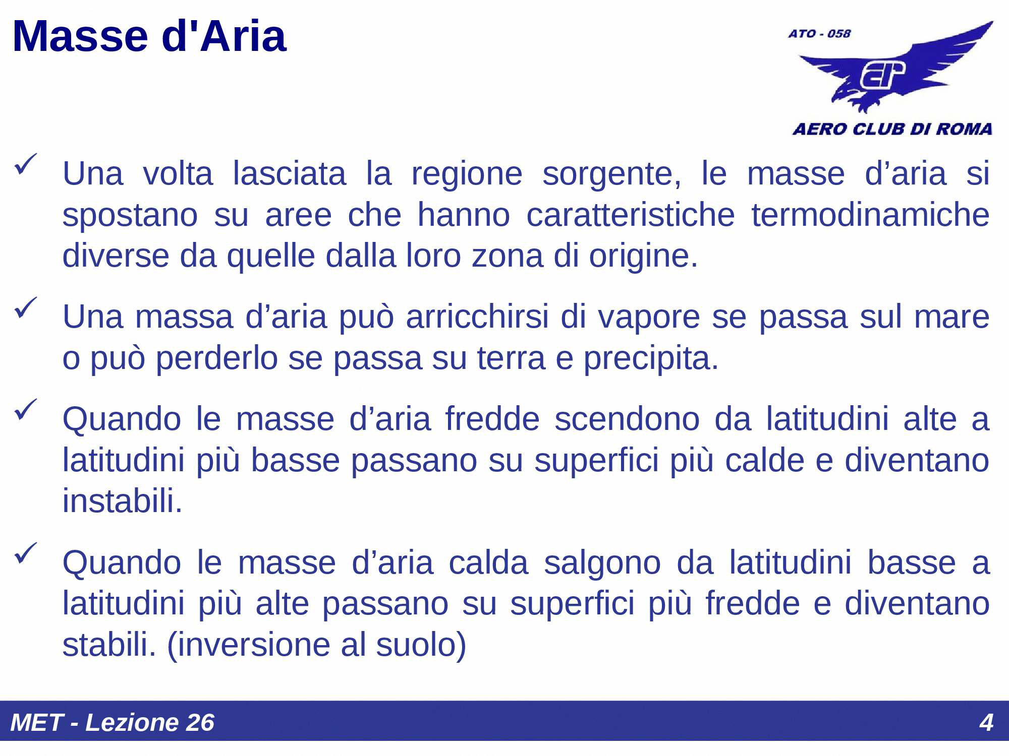 Classificazione masse d'aria