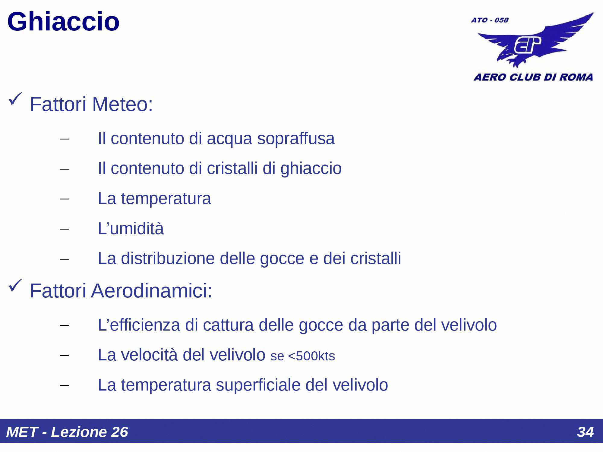 Condizioni formazione ghiaccio