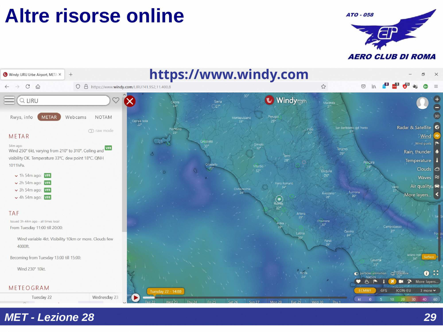 Prodotti meteo online
