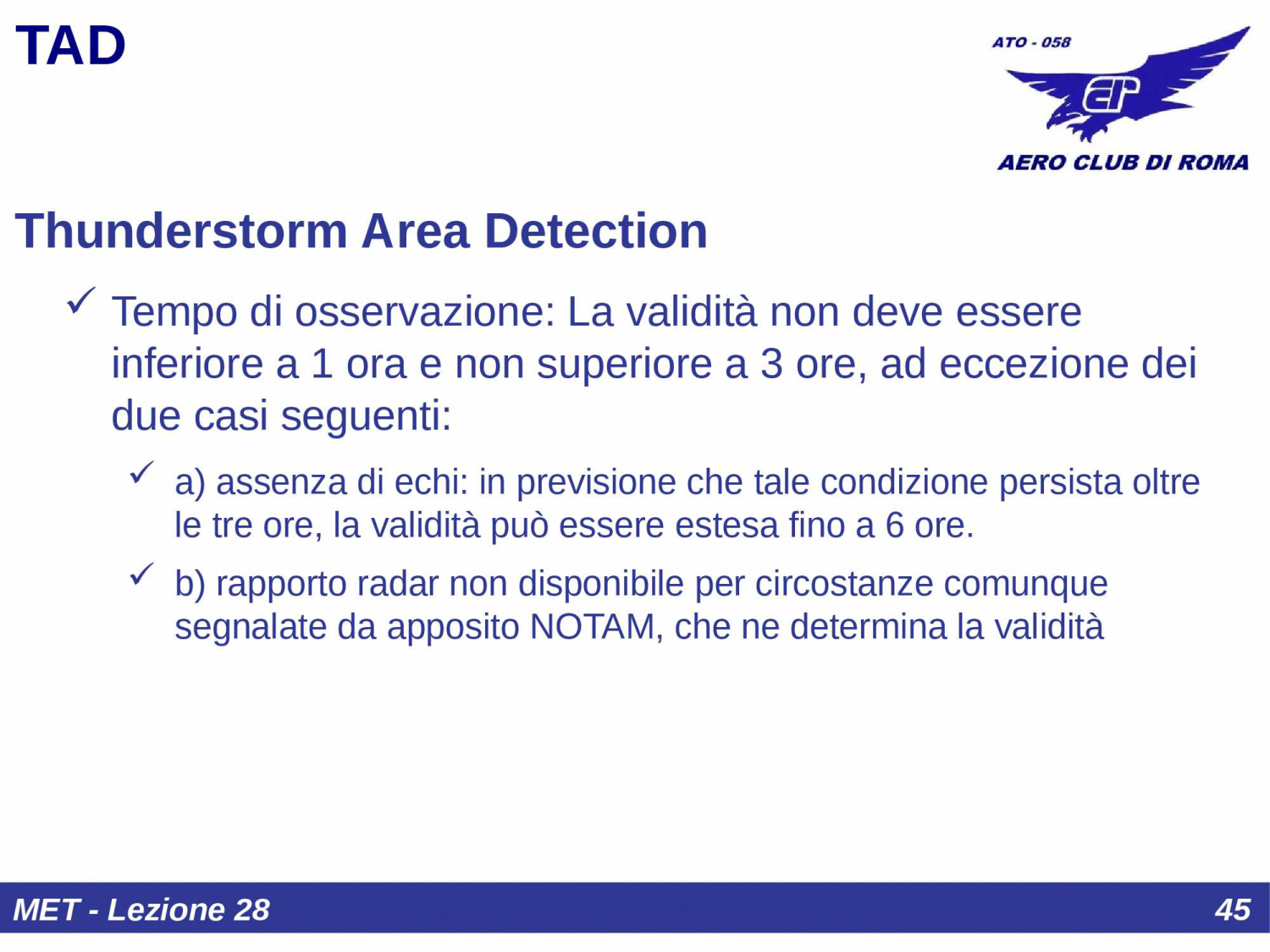 TAF dettaglio struttura