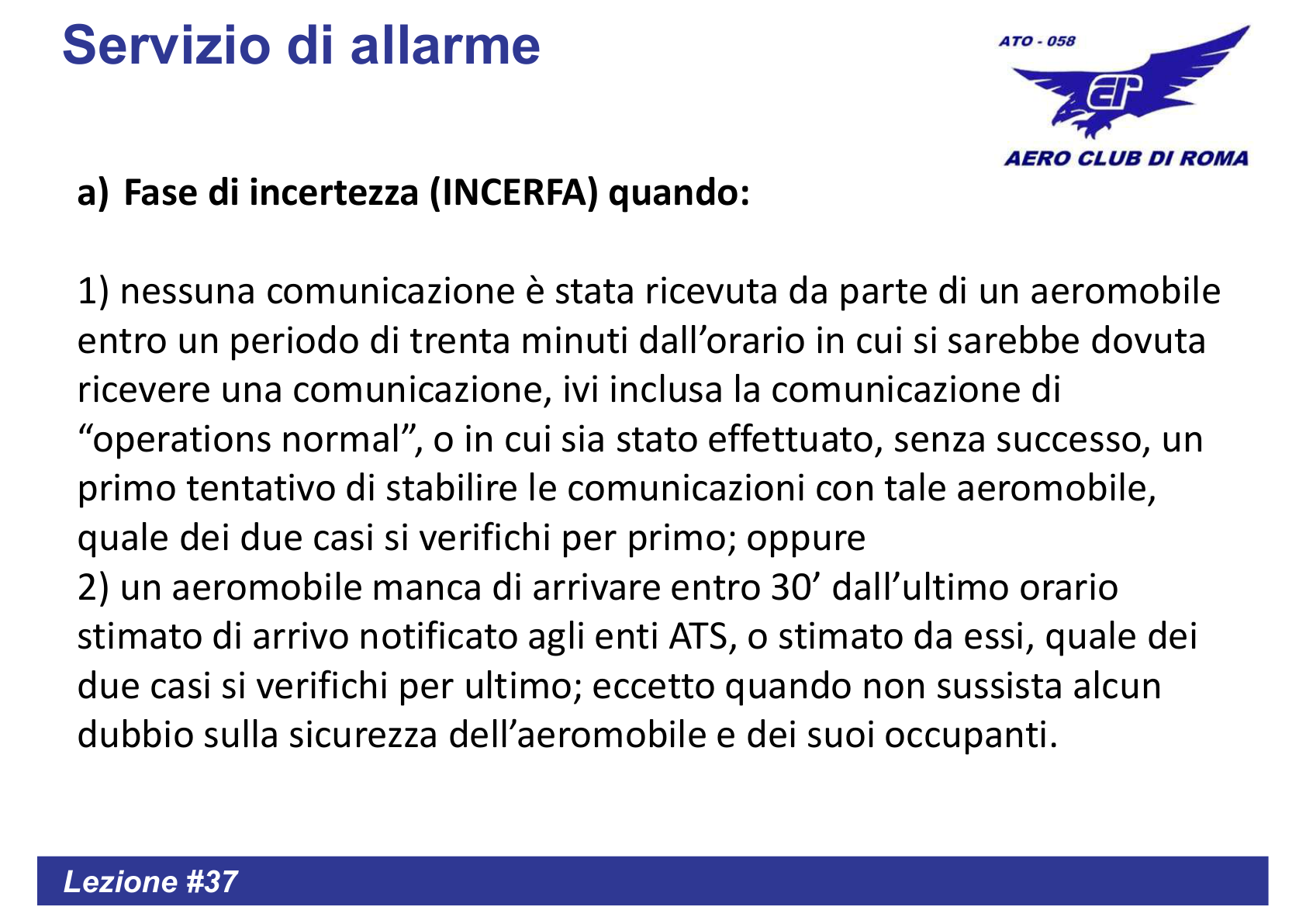 Servizio allarme