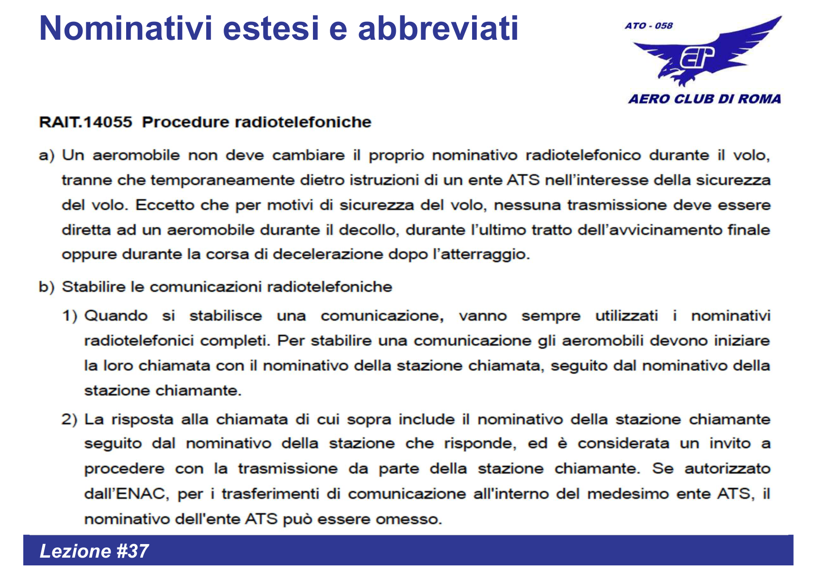 Nominativi estesi/abbreviati