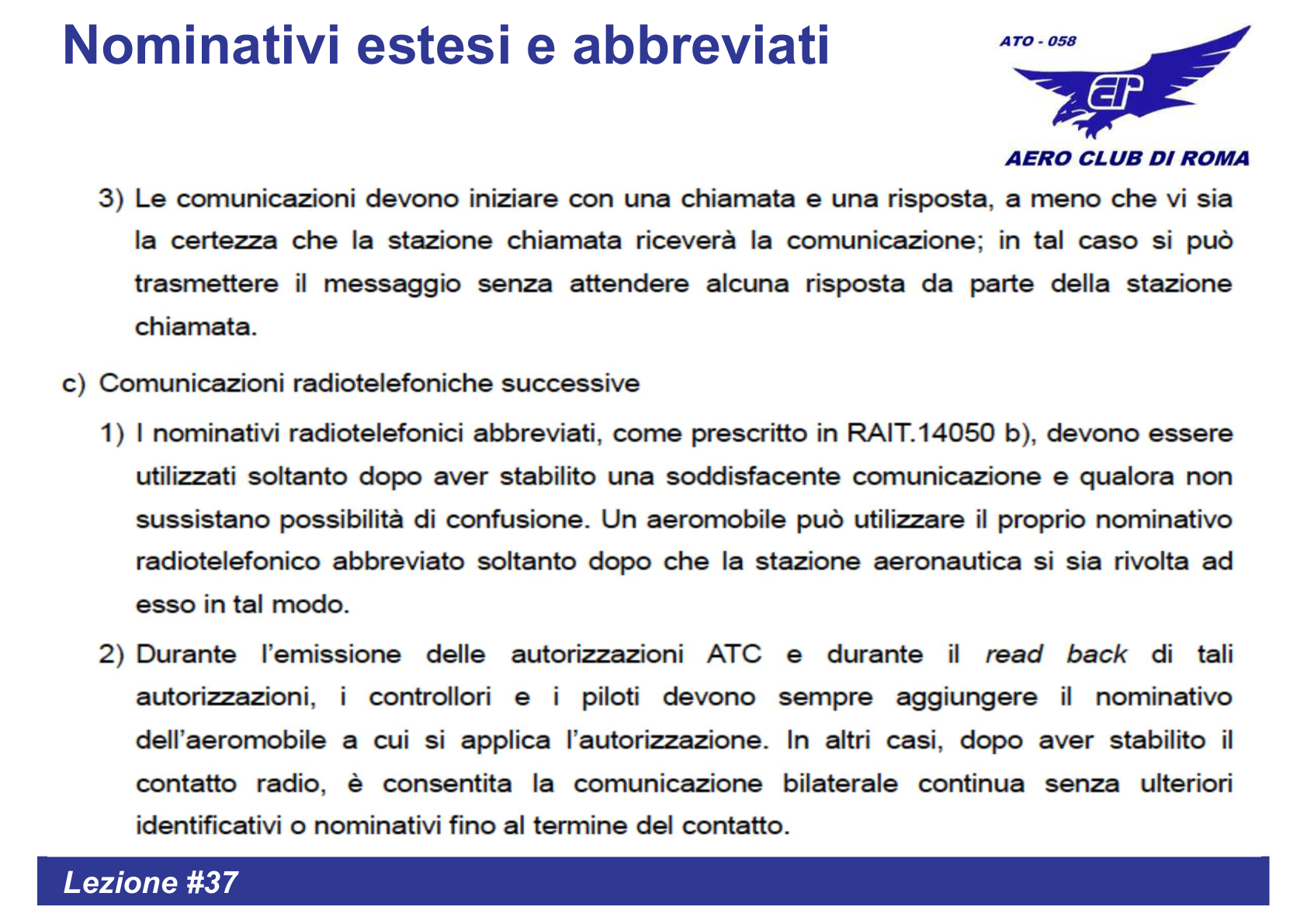 Nominativi abbreviati esempi