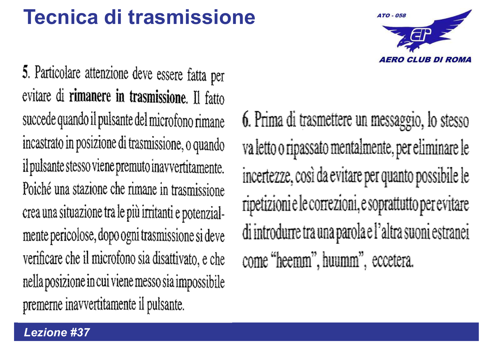 Tecnica trasmissione 2