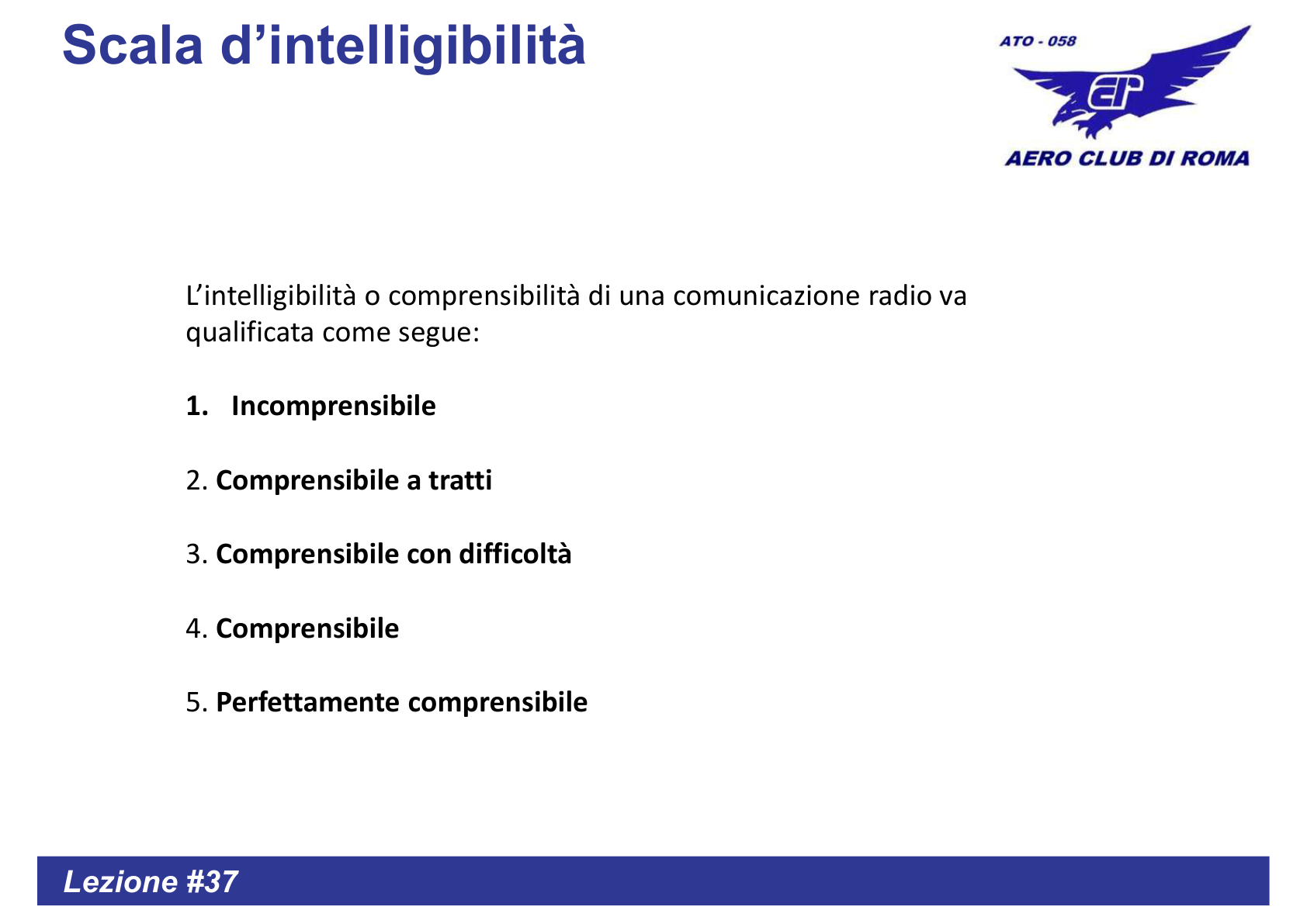 Scala intelligibilità