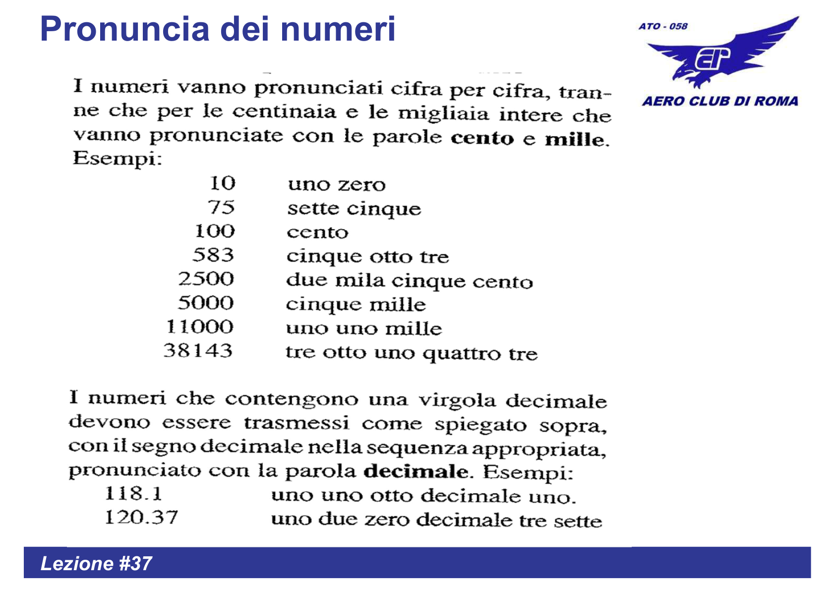 Pronuncia numeri