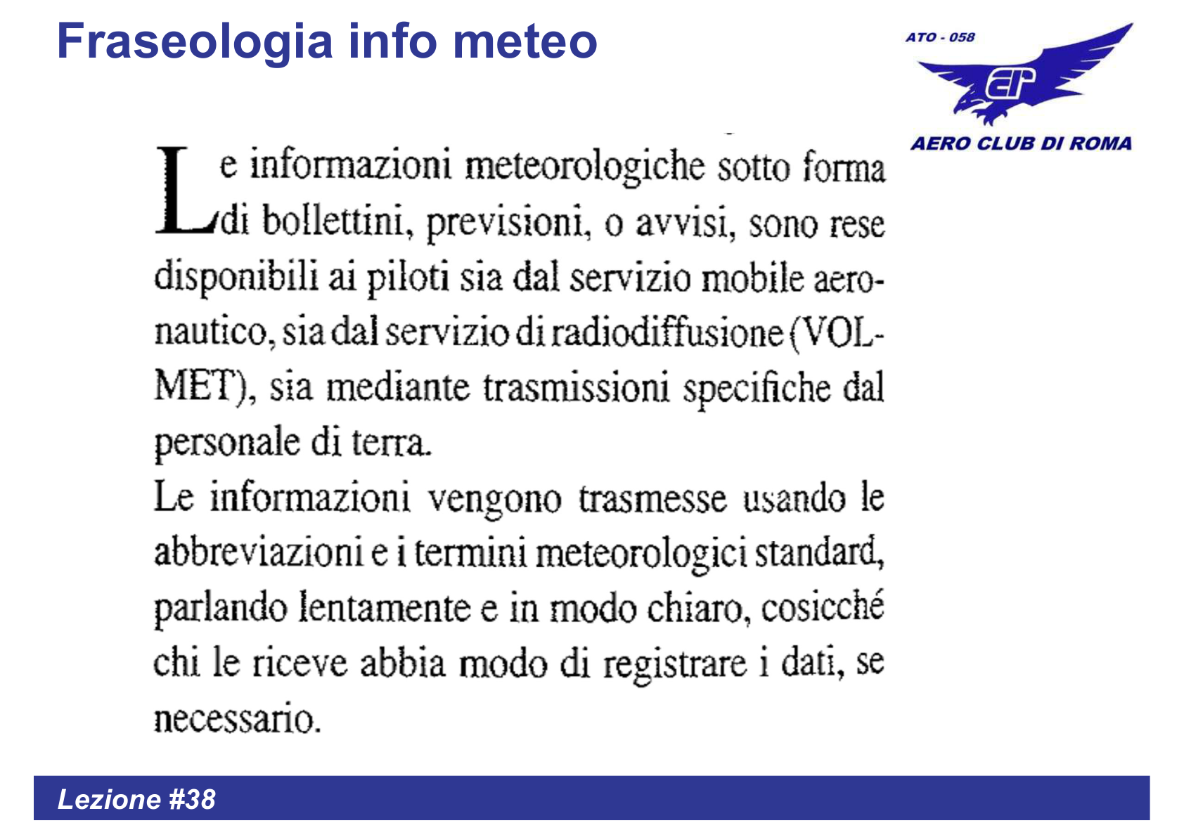 Fraseologia info meteo