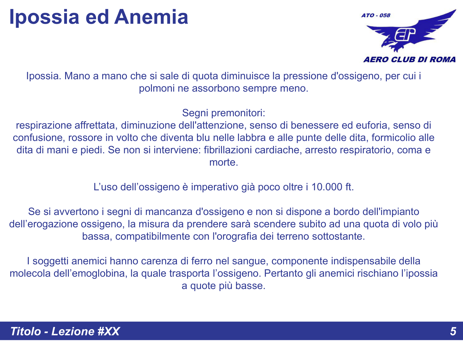 Ipossia ed anemia