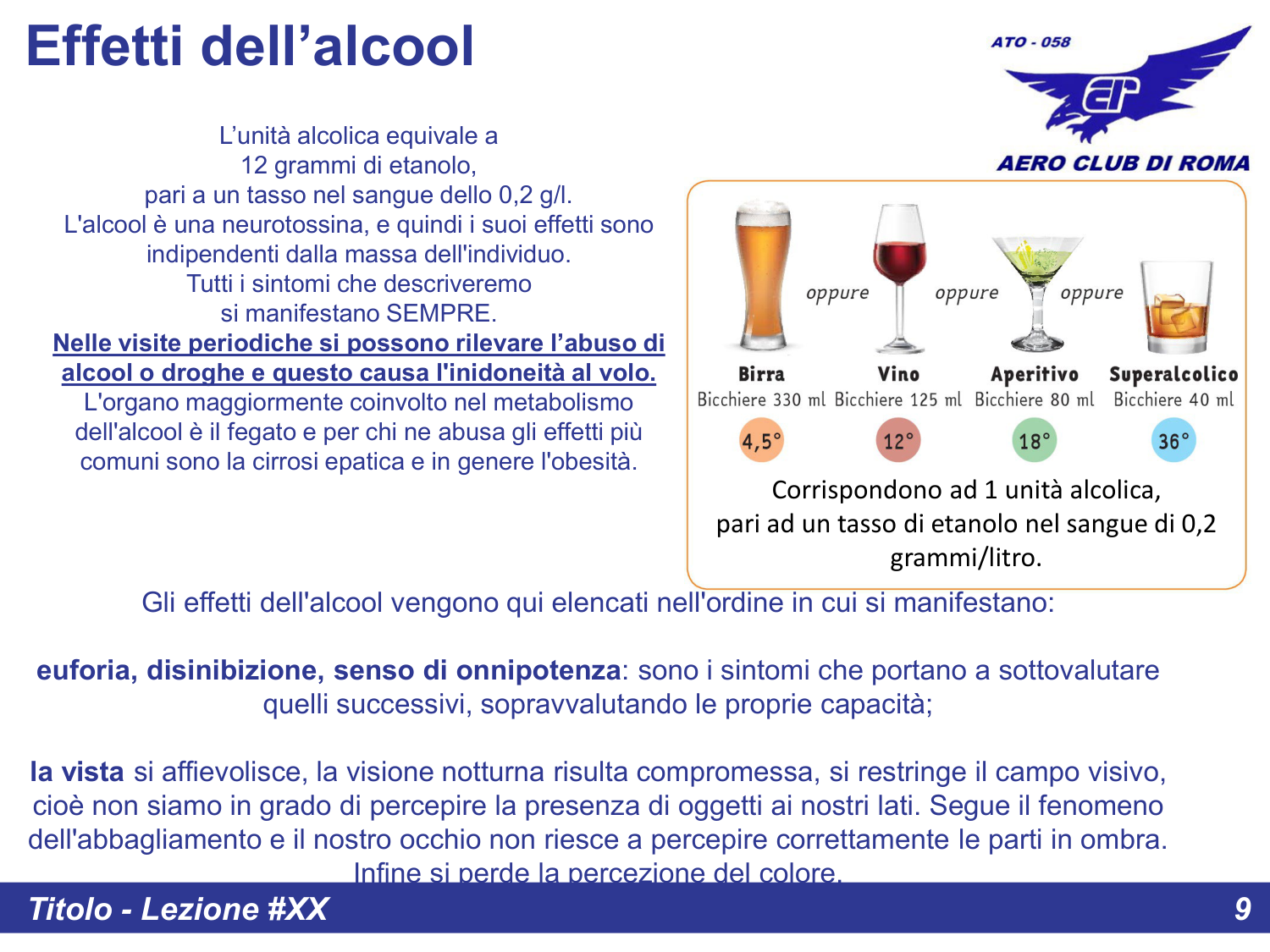Effetti dell'alcool