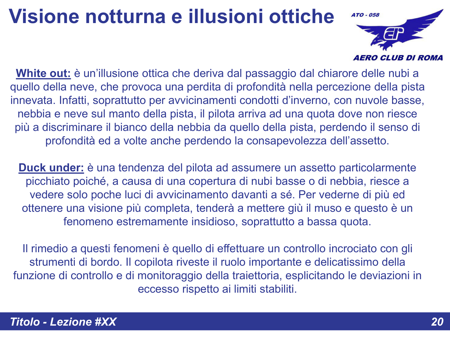 Illusioni ottiche in atterraggio