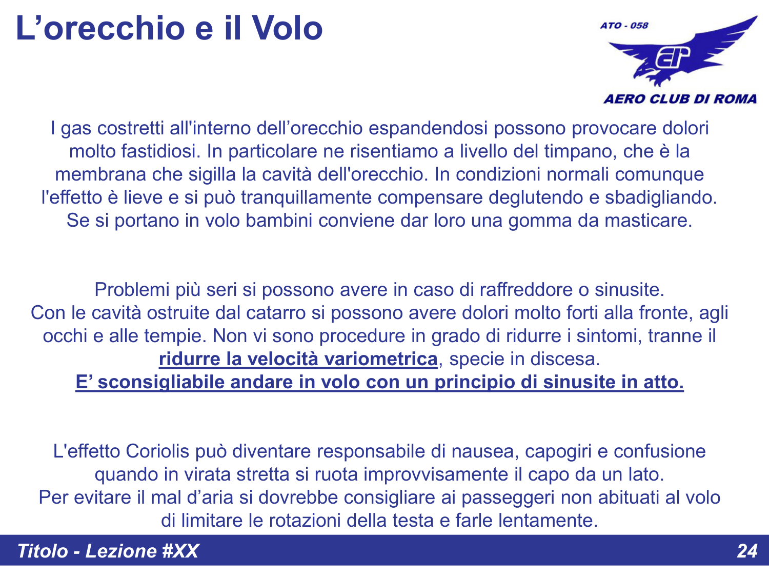 Orecchio e volo